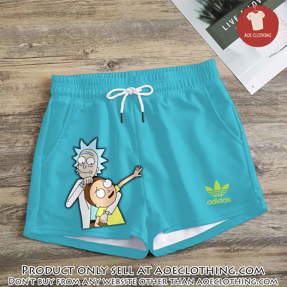 Premium rick and morty in adidas women shorts lady beach shorts wms1084 aoe2612670